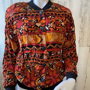 Vintage Print Bomber Jacket